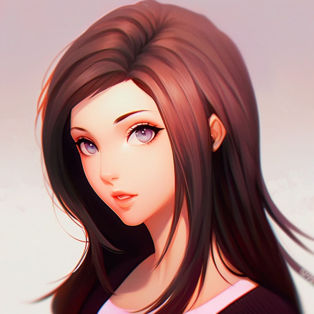 Josei anime girl with brown hair Josei anime girl with brown hair