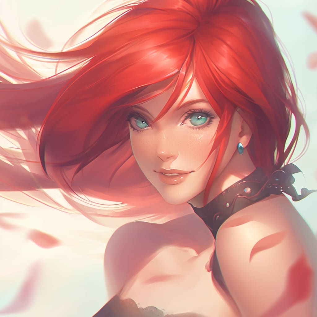 Josei anime girl with red hair Josei anime girl with red hair