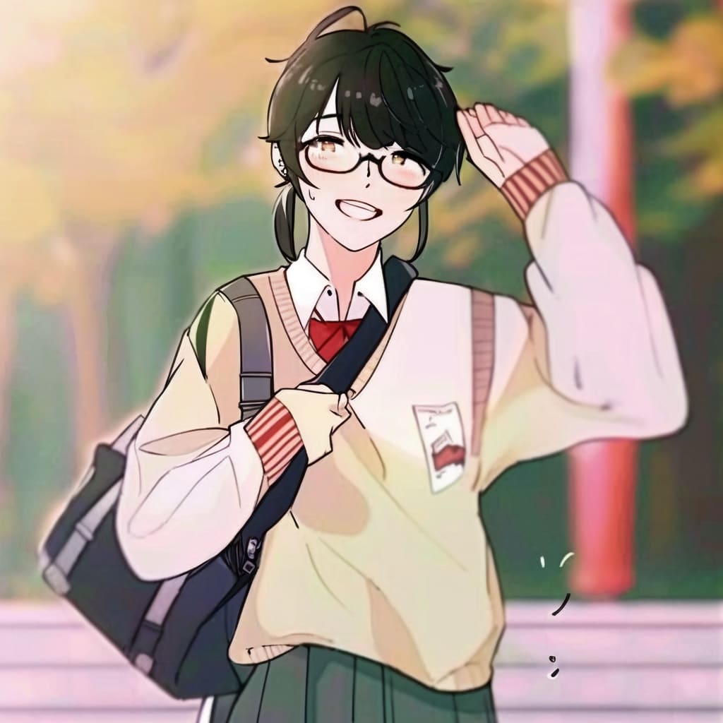 Josei anime student with glasses Josei anime student with glasses