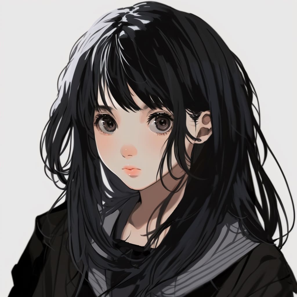 Josei anime girl with black hair Josei anime girl with black hair