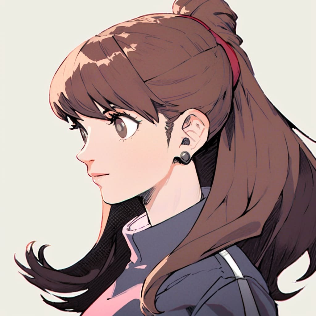 Josei anime girl with brown hair Josei anime girl with brown hair