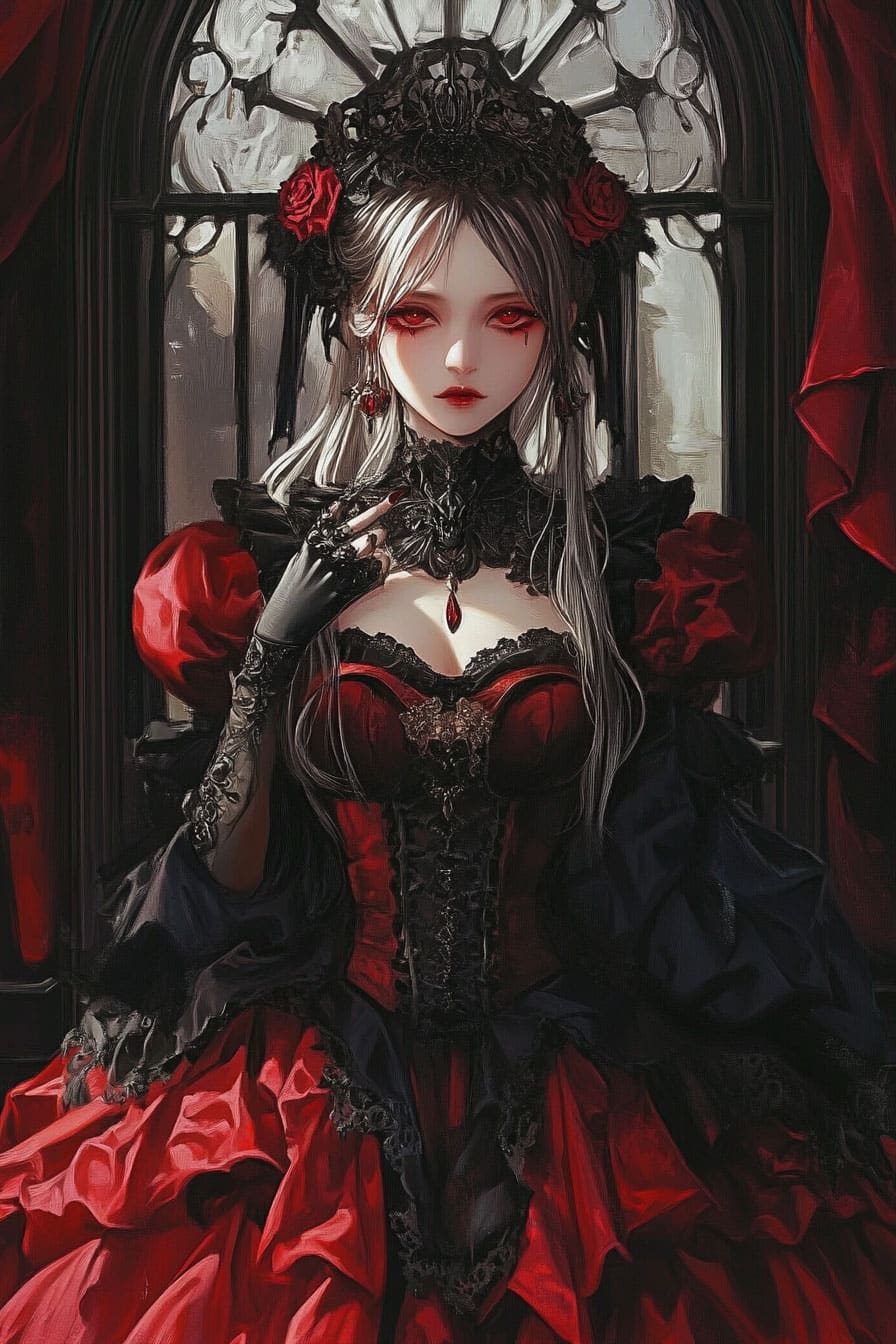 Josei anime women dressed in devilcore outfits Josei anime women dressed in devilcore outfits