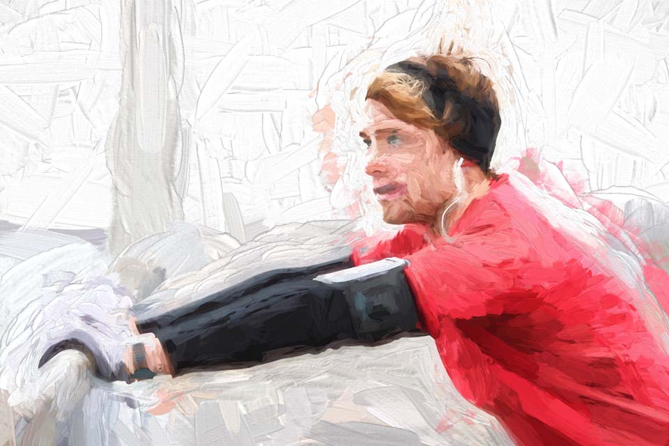 Runner Stretching in Winter Runner Stretching in Winter