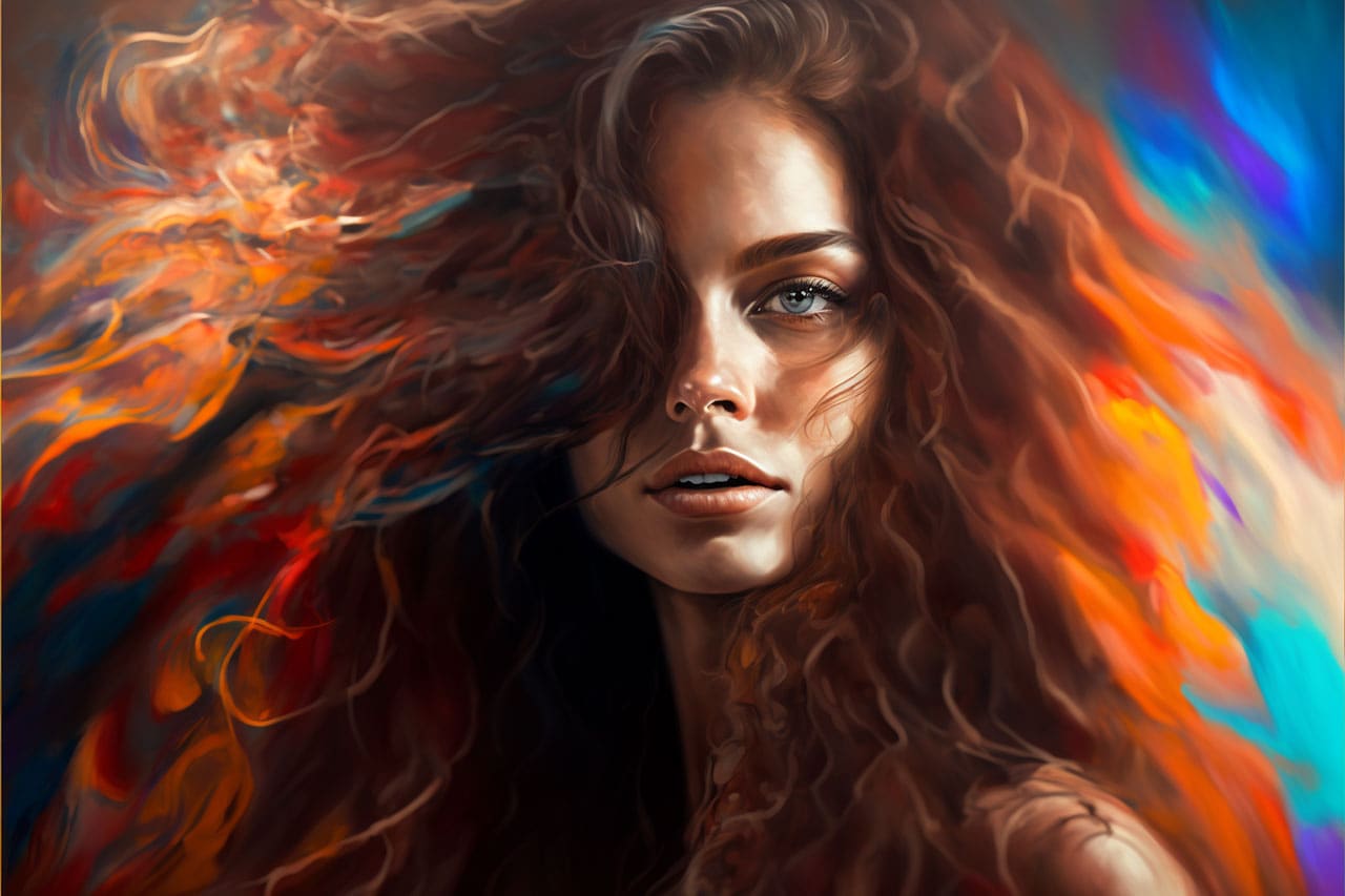 Beautiful woman in funk art style Beautiful woman in funk art style