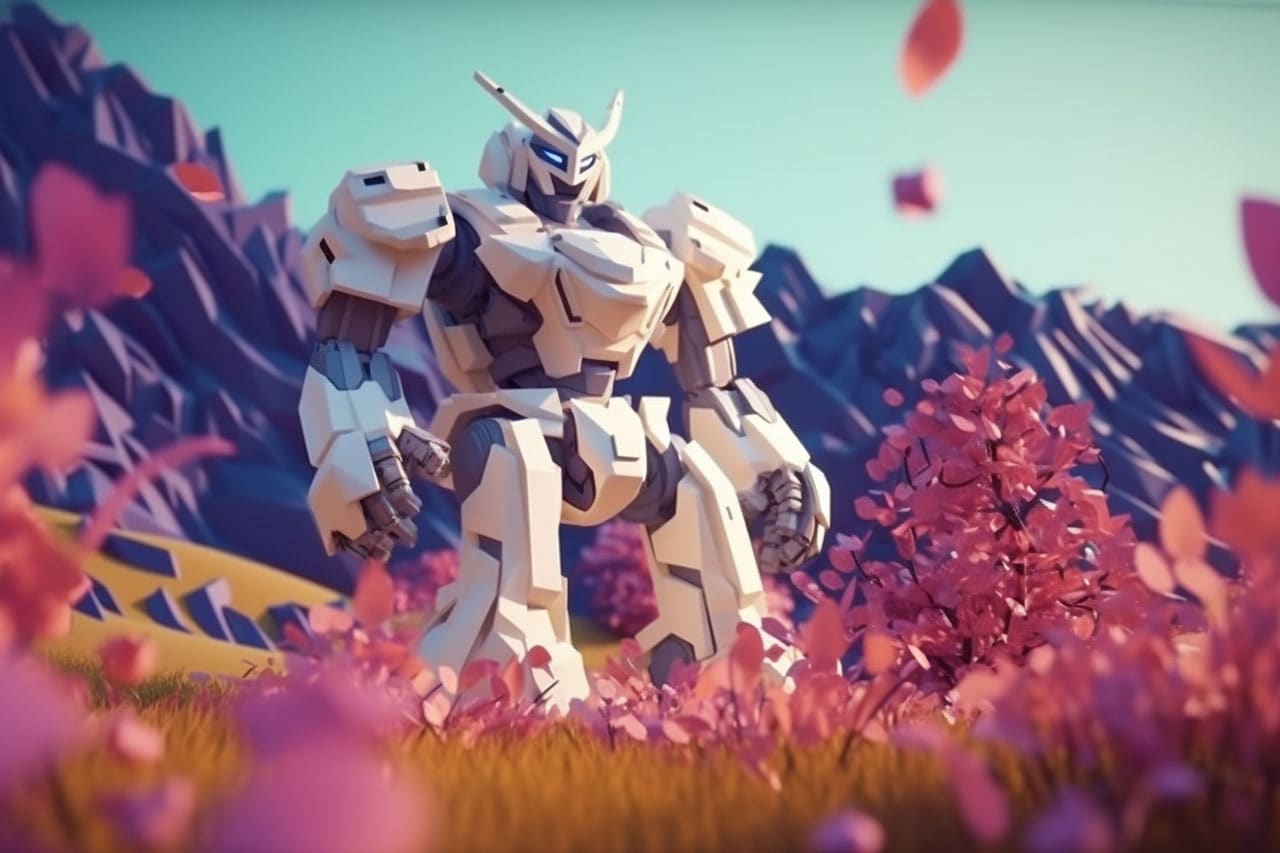 Mecha robot in kirigami style Mecha robot in kirigami style