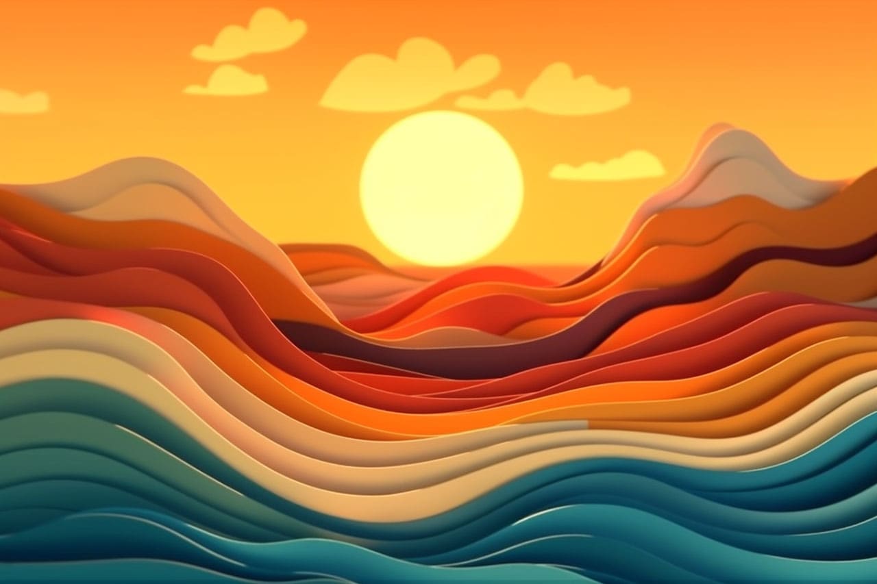 Sunset over the beach Sunset over the beach