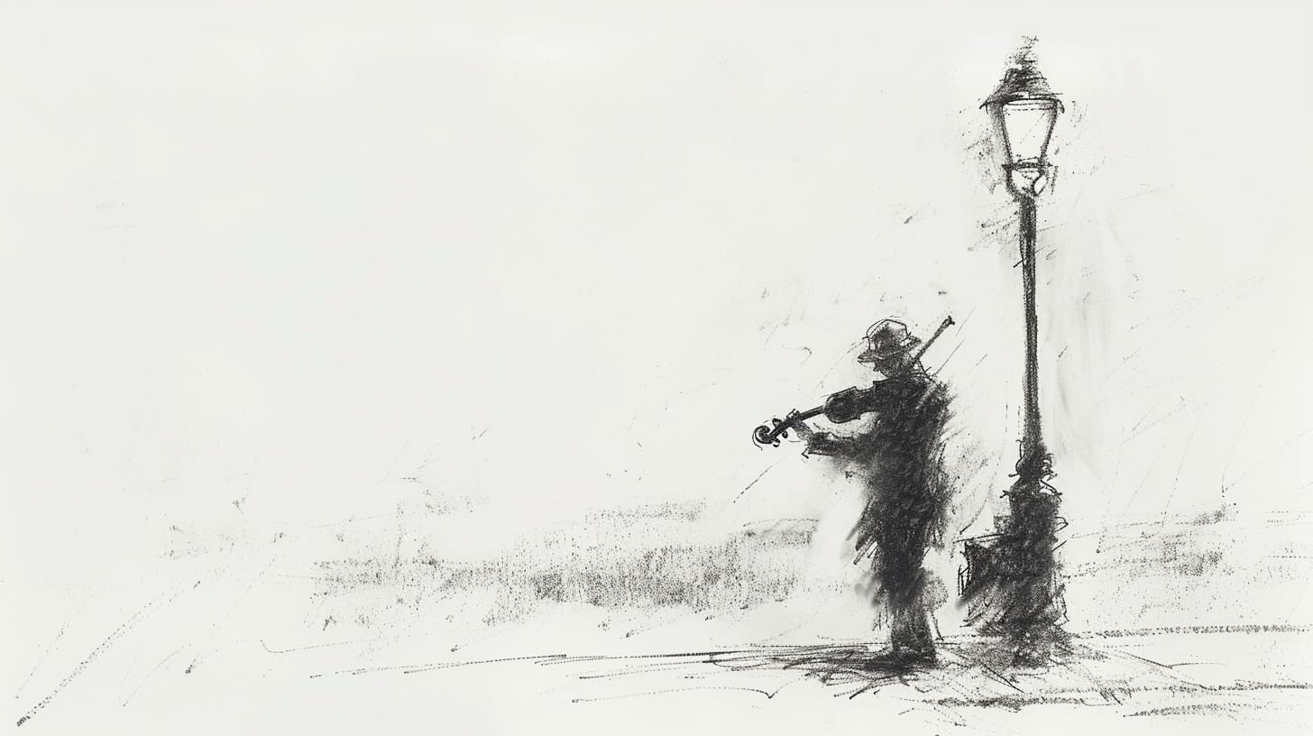 Street Musician at Twilight Street Musician at Twilight