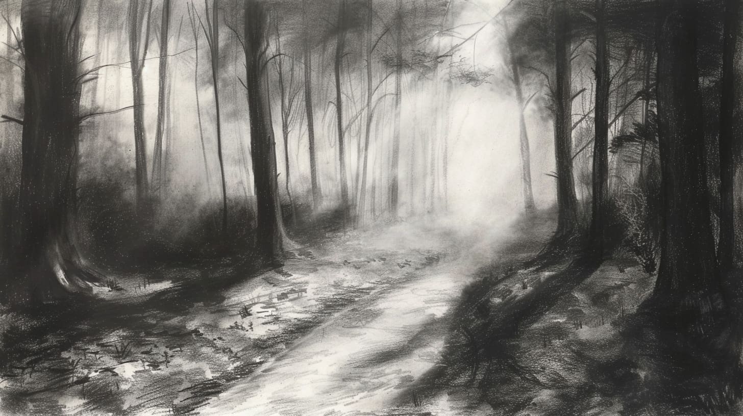 Winding Path through the Misty Forest Winding Path through the Misty Forest