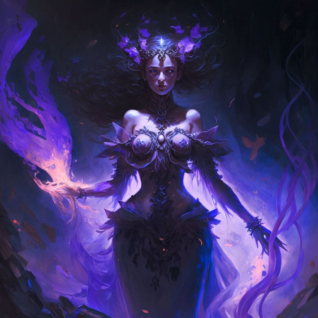 Dark Feminine Art - Purple Goddess
