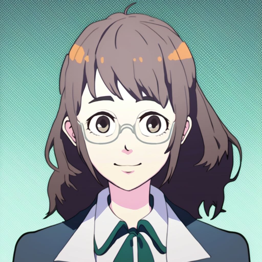 Josei anime student with glasses