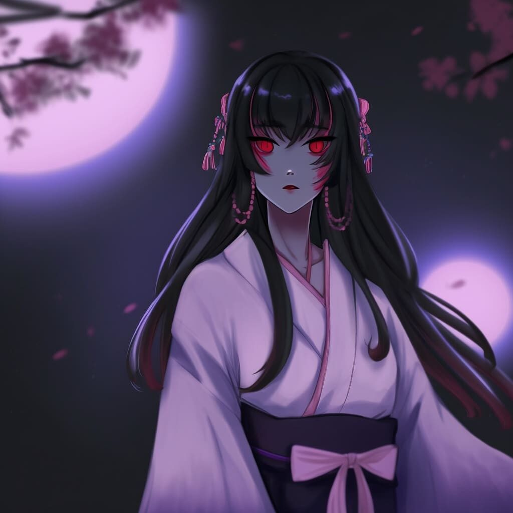Josei anime sorceress with dark hair