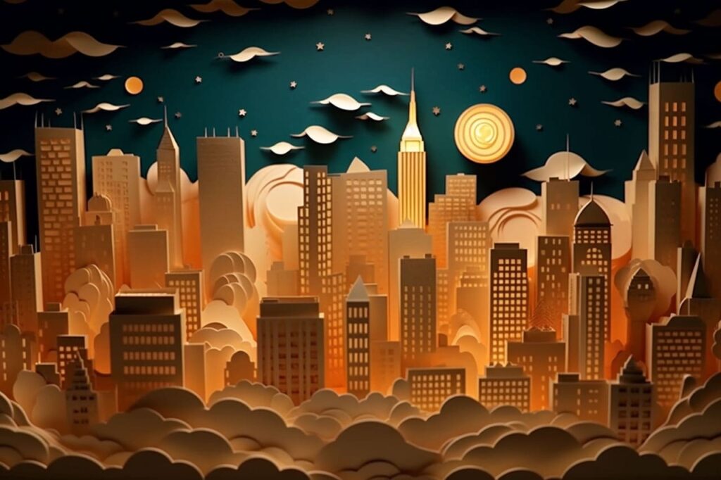 Manhattan at Night Kirigami