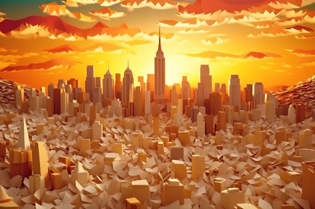 New York City Sunrise - Kirigami