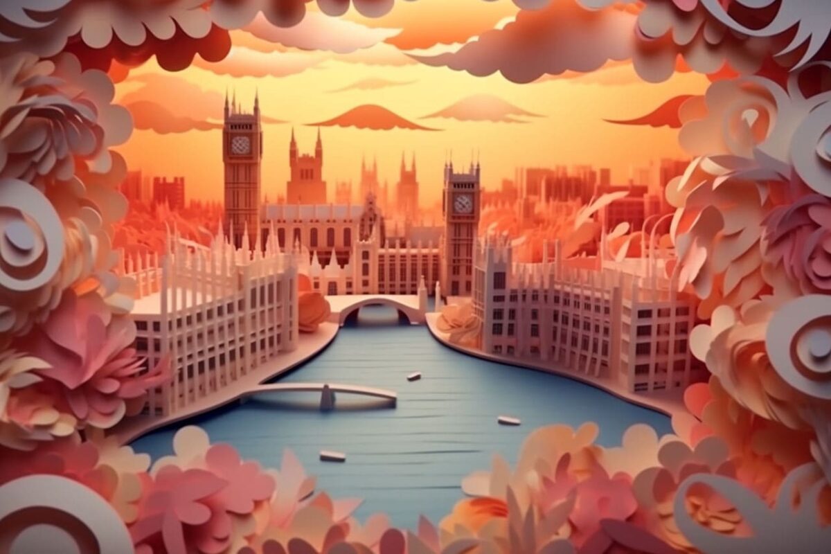 London Thames in Kirigami Paper Art